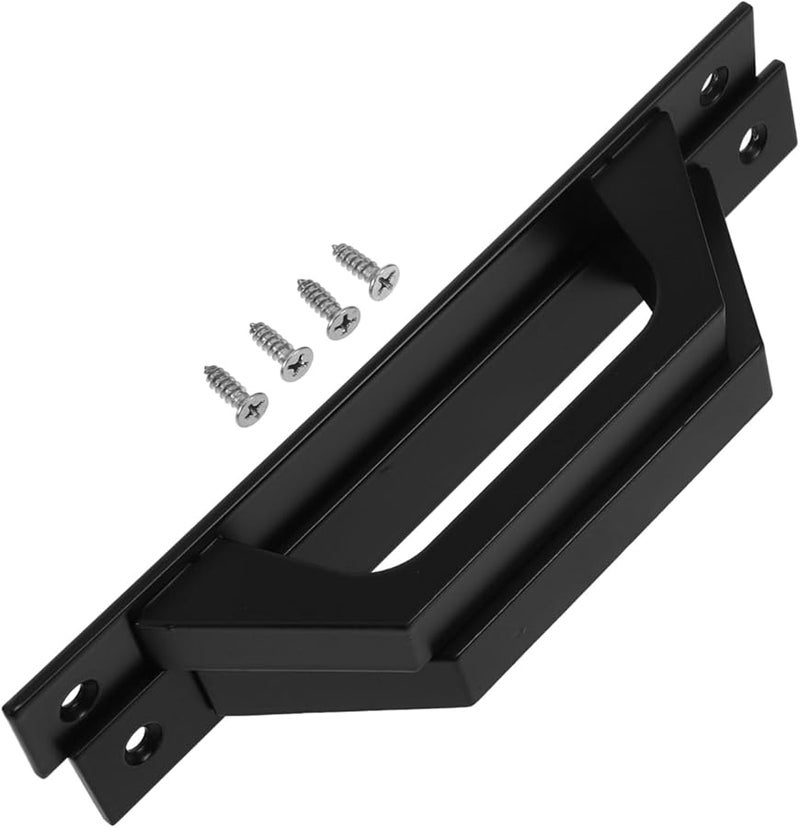 Matte Black Aluminum Alloy Sliding Barn Door Pull Handle 2Pcs Set Easy Installation - Image 1